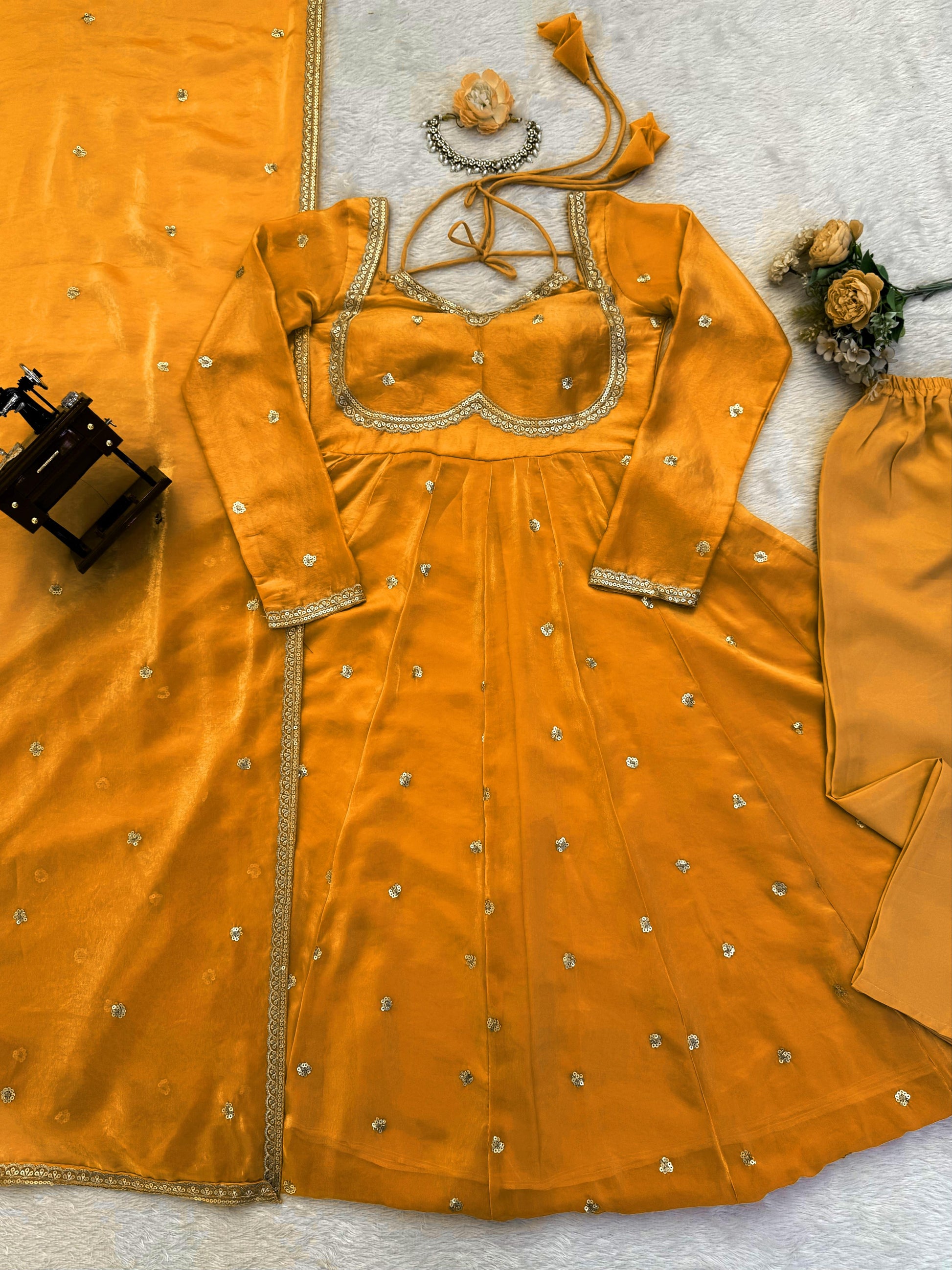 Elegance in Purple anarkali gown set