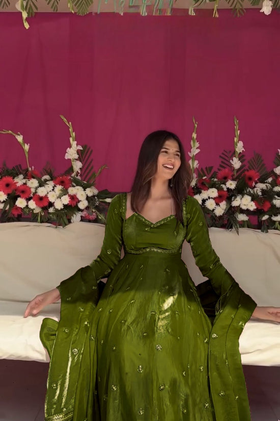 Elegance in Purple anarkali gown set