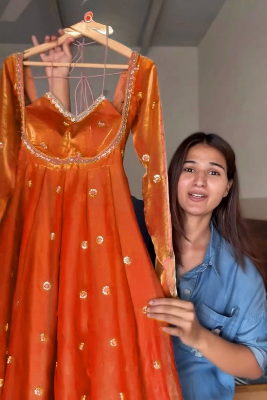 Elegance in Purple anarkali gown set