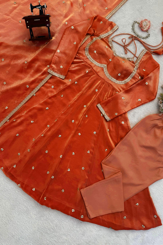 Elegance in Purple anarkali gown set