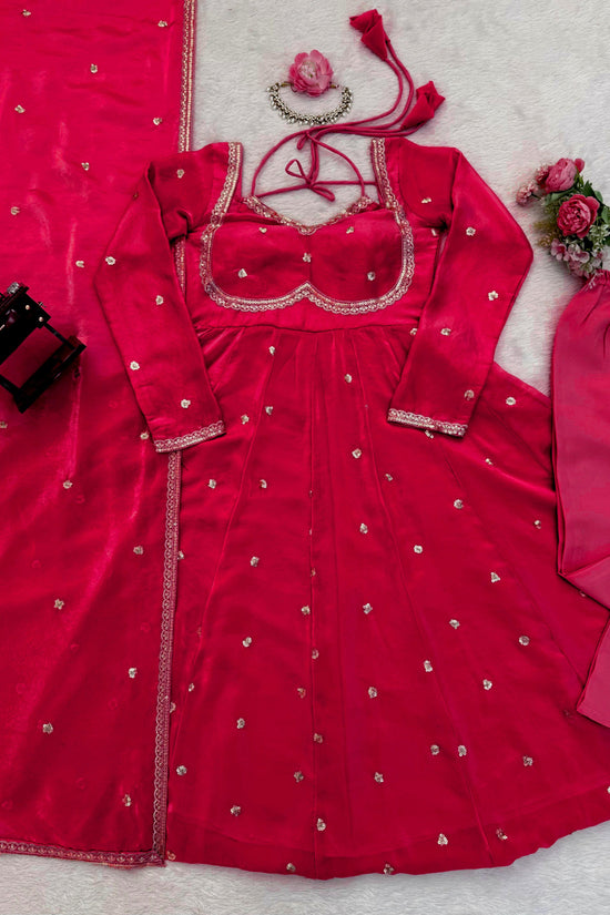 Elegance in Purple anarkali gown set