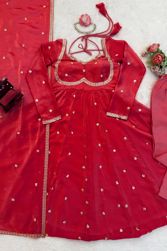 Elegance in Purple anarkali gown set