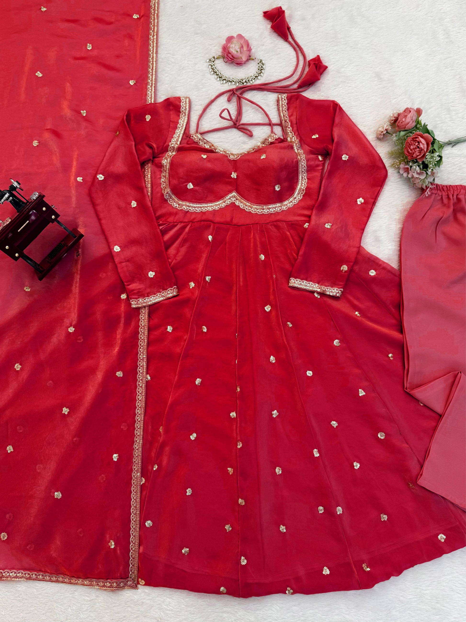 Elegance in Purple anarkali gown set