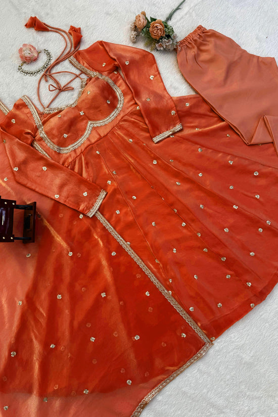 Elegance in Purple anarkali gown set