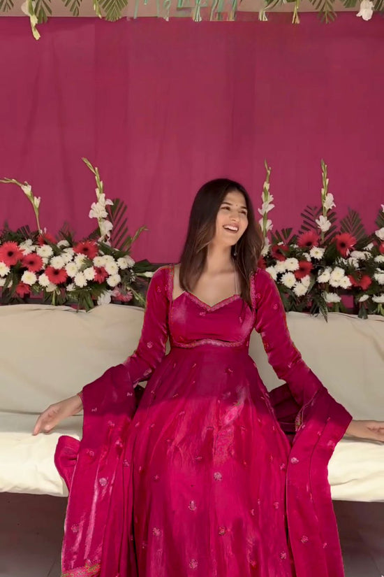 Elegance in Purple anarkali gown set