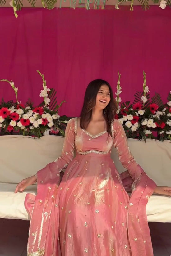 Elegance in Purple anarkali gown set