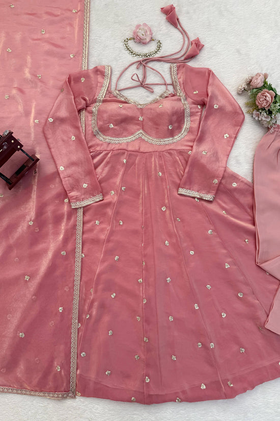 Elegance in Purple anarkali gown set