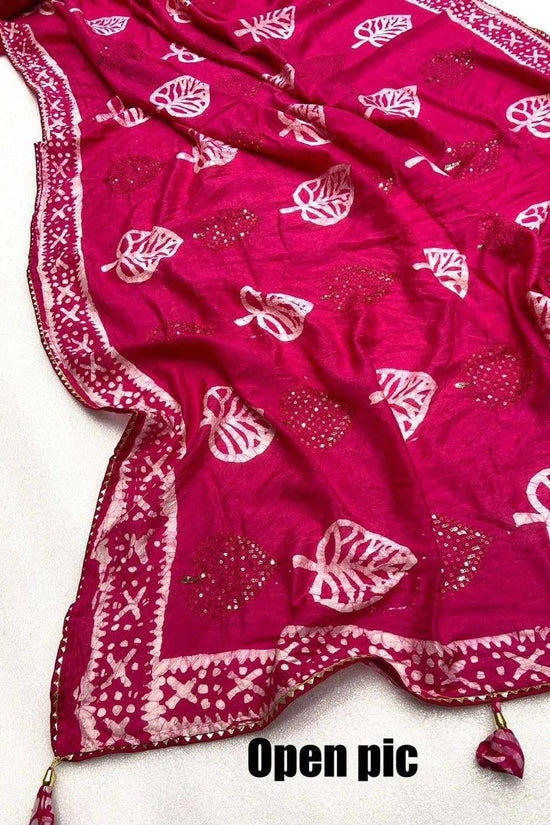 Batik print seqance star Party Wear Saree