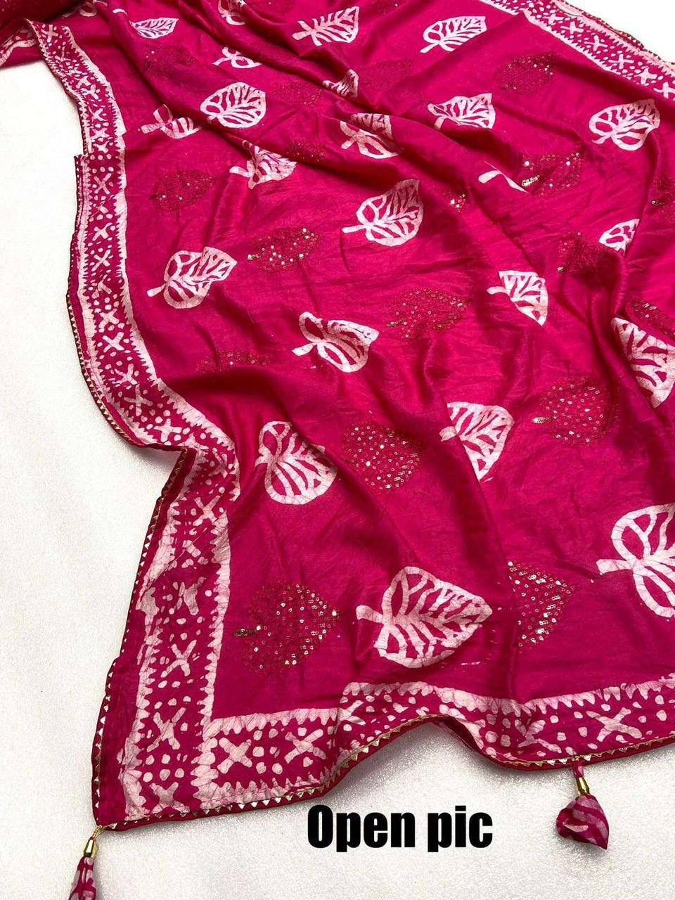 Batik print seqance star Party Wear Saree