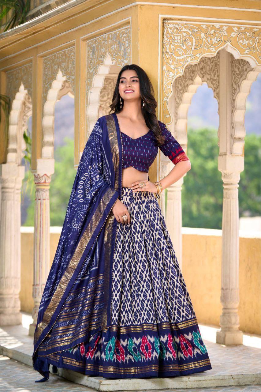 Patola print With Foil Work Lehenga Choli