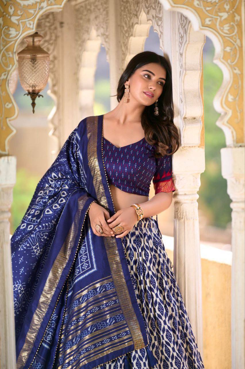 Patola print With Foil Work Lehenga Choli