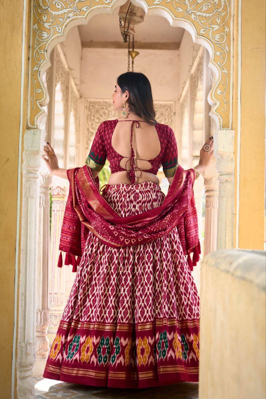 Patola print With Foil Work Lehenga Choli