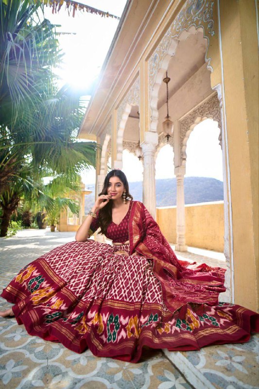 Patola print With Foil Work Lehenga Choli