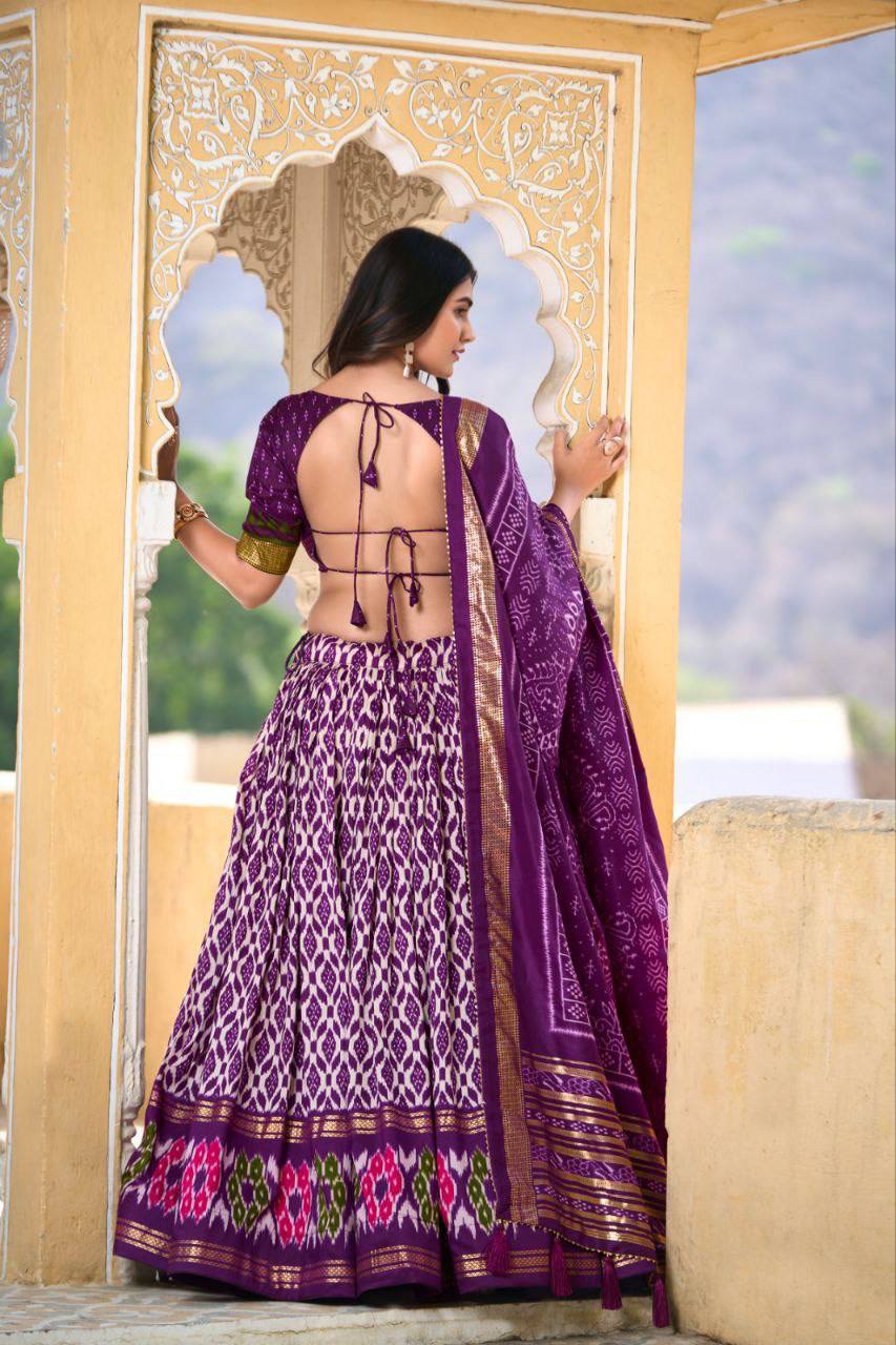 Patola print With Foil Work Lehenga Choli