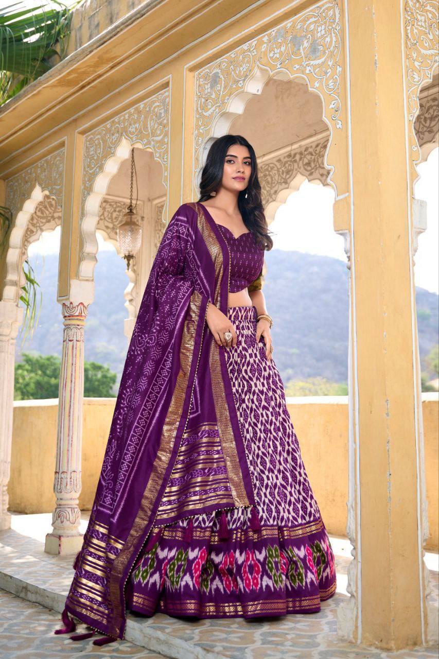 Patola print With Foil Work Lehenga Choli