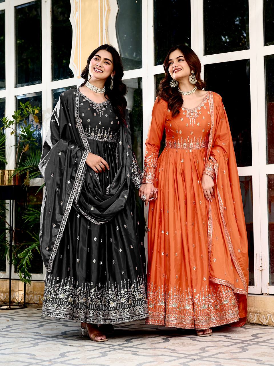 American Silk Two Pic Party & Weeding Wear Gown