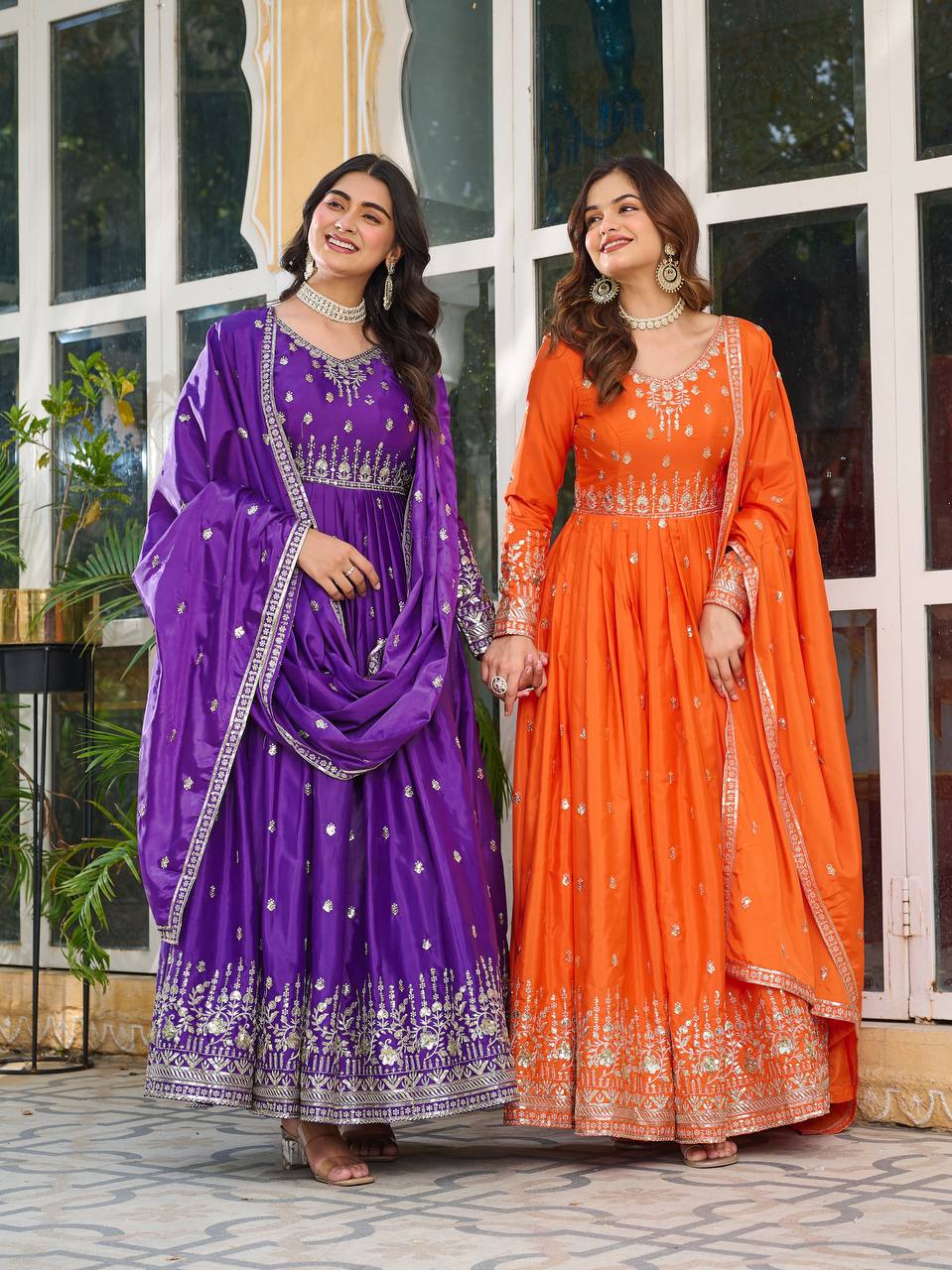 American Silk Two Pic Party & Weeding Wear Gown