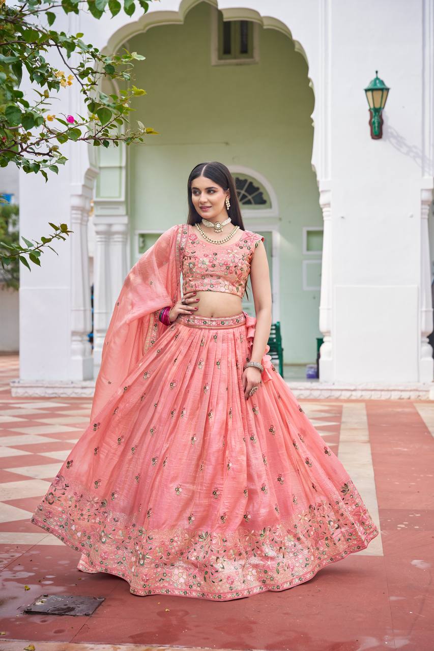 Royal Blush Pink Party Wear & Weeding Wear Lehenga Choli
