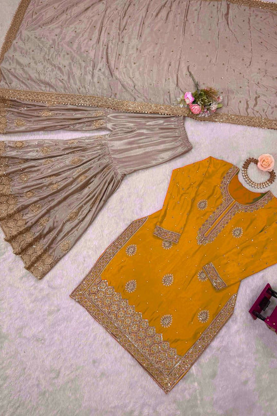 Chinon Silk  Weeding & Party & Festival Wear  Three Pic Sharara Suit