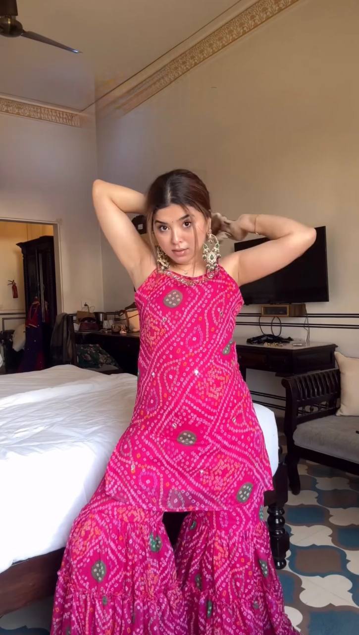 Classic Ethnic Bandhani  Sharara out fit *