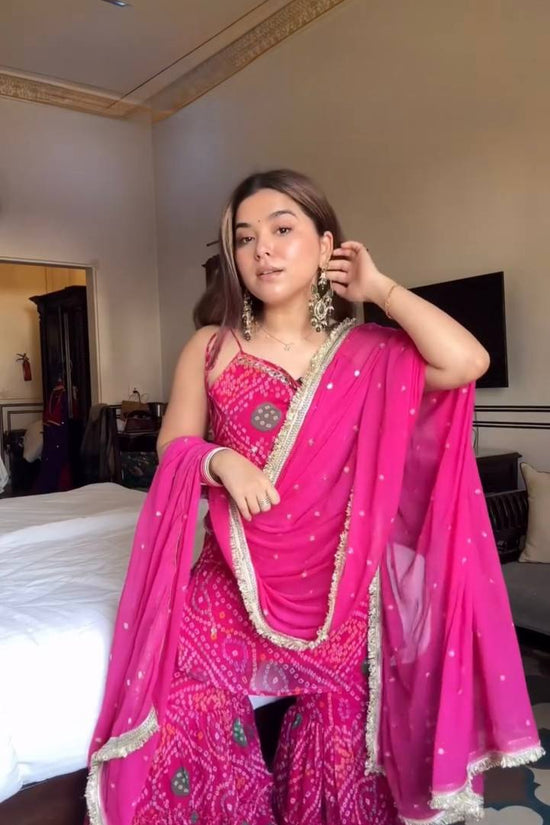 Classic Ethnic Bandhani  Sharara out fit *