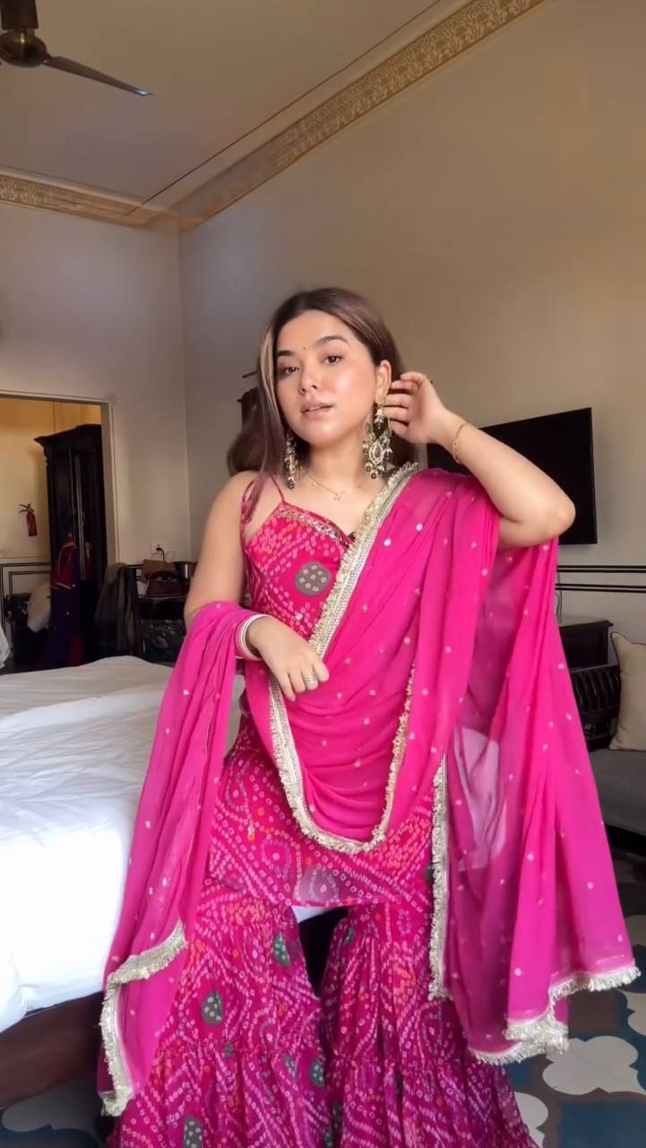 Classic Ethnic Bandhani  Sharara out fit *