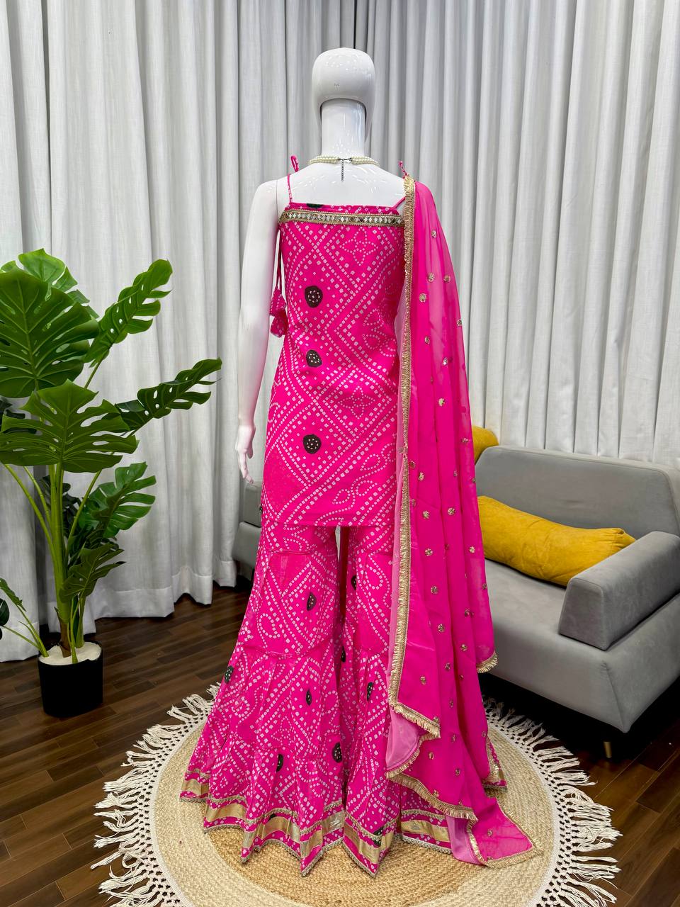 Classic Ethnic Bandhani  Sharara out fit *