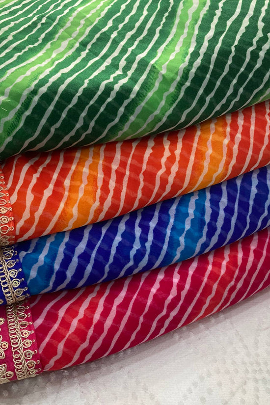 Festive Wear Leheriya Saree with Work  Designer Border and work blouse