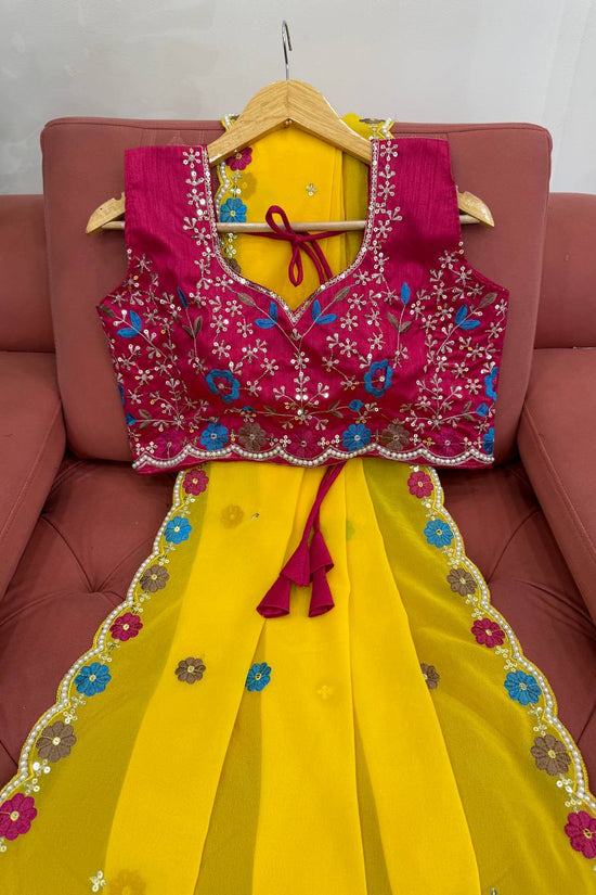 FAUX GEORGETTE SEQUENCE MOTI WORK DESIGNER SAREE