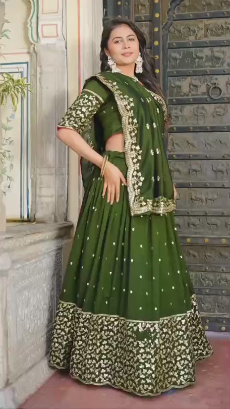 Embroidery Rajwadi work  Lehenga Choli