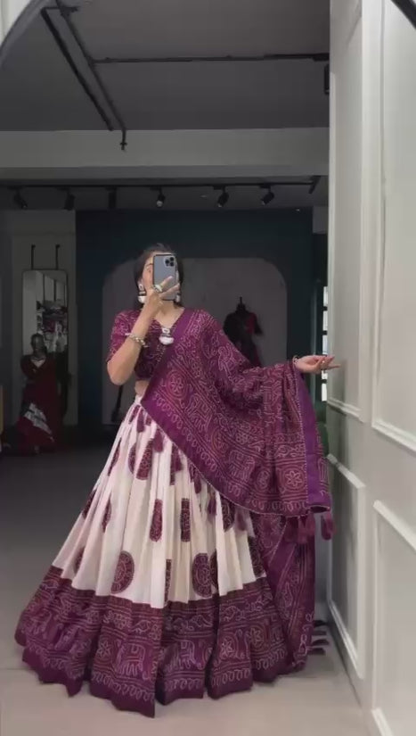 TRADITIONAL BANDHEJ PRINT LEHENGA CHOLI