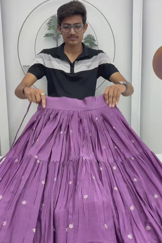 Classic Royal  Lehenga with Floral Embroidery”