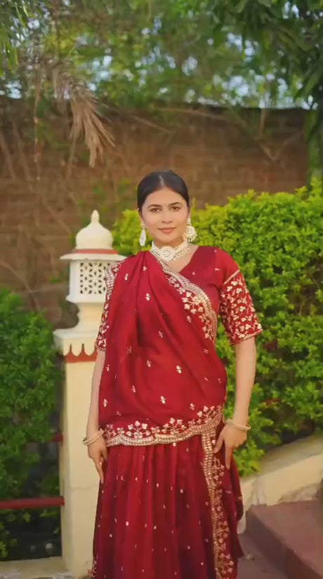 Embroidery Rajwadi work  Lehenga Choli