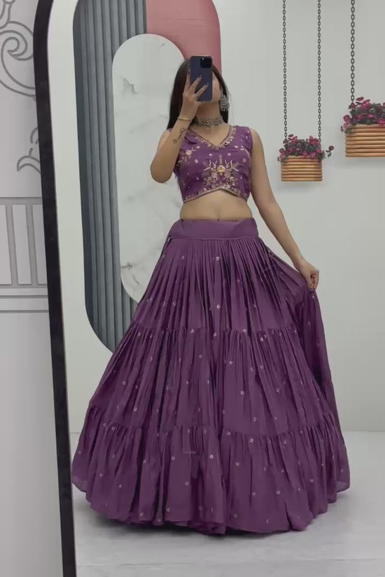 Classic Royal  Lehenga with Floral Embroidery”