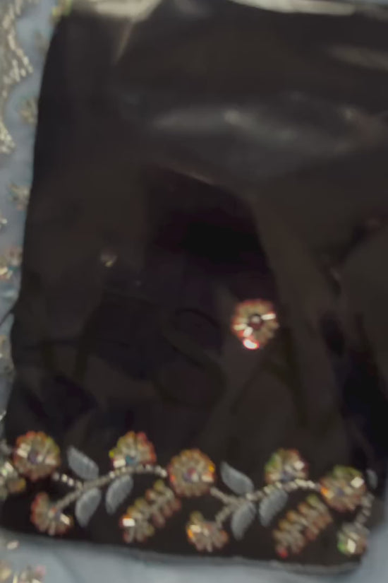 Elegant Sky Blue Designer Saree