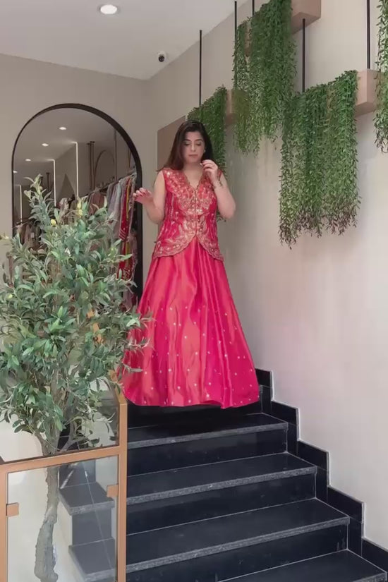 Classic Festive Look:  Lehenga Choli with Designer Shrug”