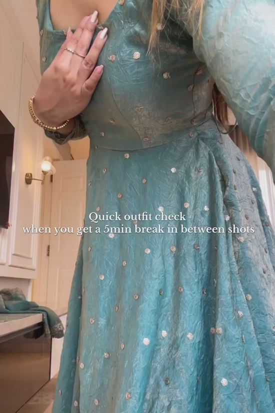 Classic Blue Festive and  Party Wear Anarkali Gown Dress