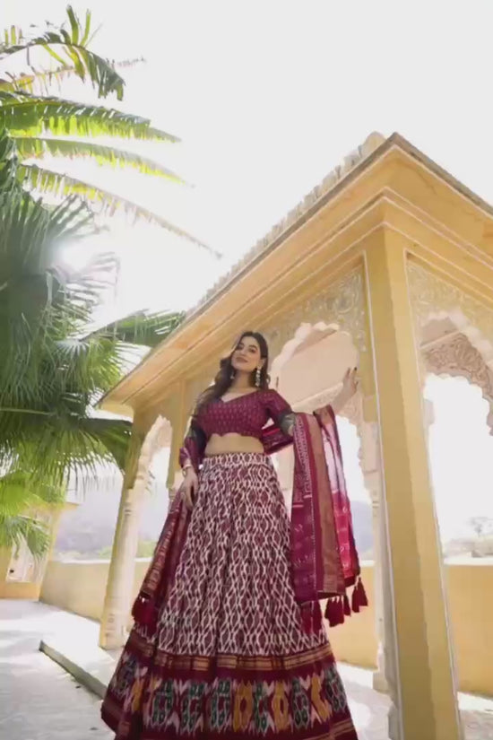 Patola print With Foil Work Lehenga Choli