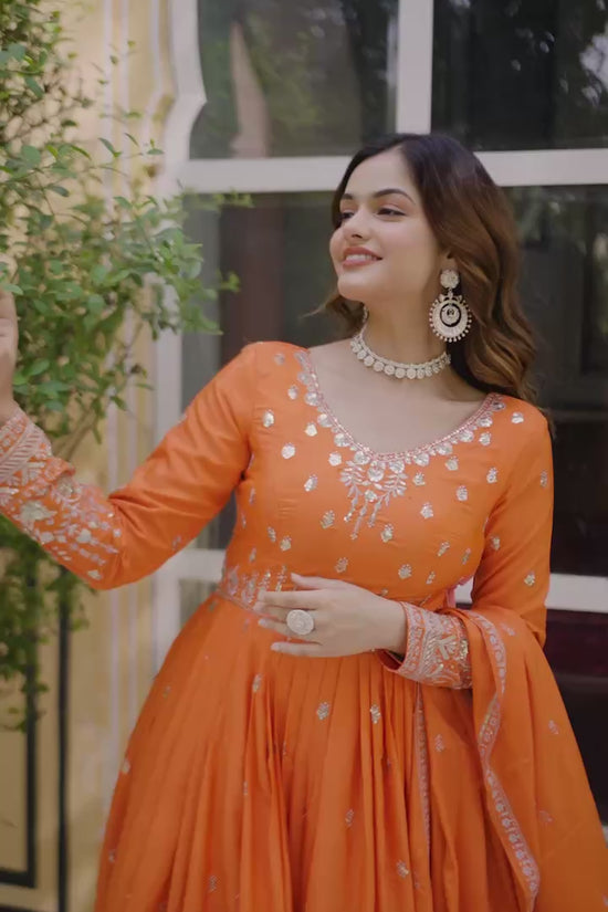 American Silk Two Pic Party & Weeding Wear Gown