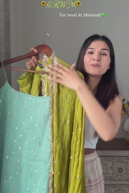 Aqua & Lime Elegance Palazzo Set