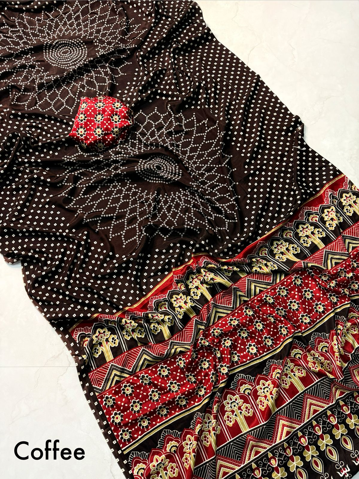 🌺new supar AJRAKH saree🌺