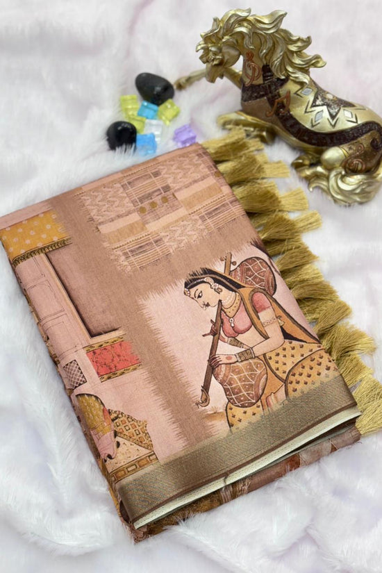 SOFT TUSSAR SILK PRINTED SILK SAREE