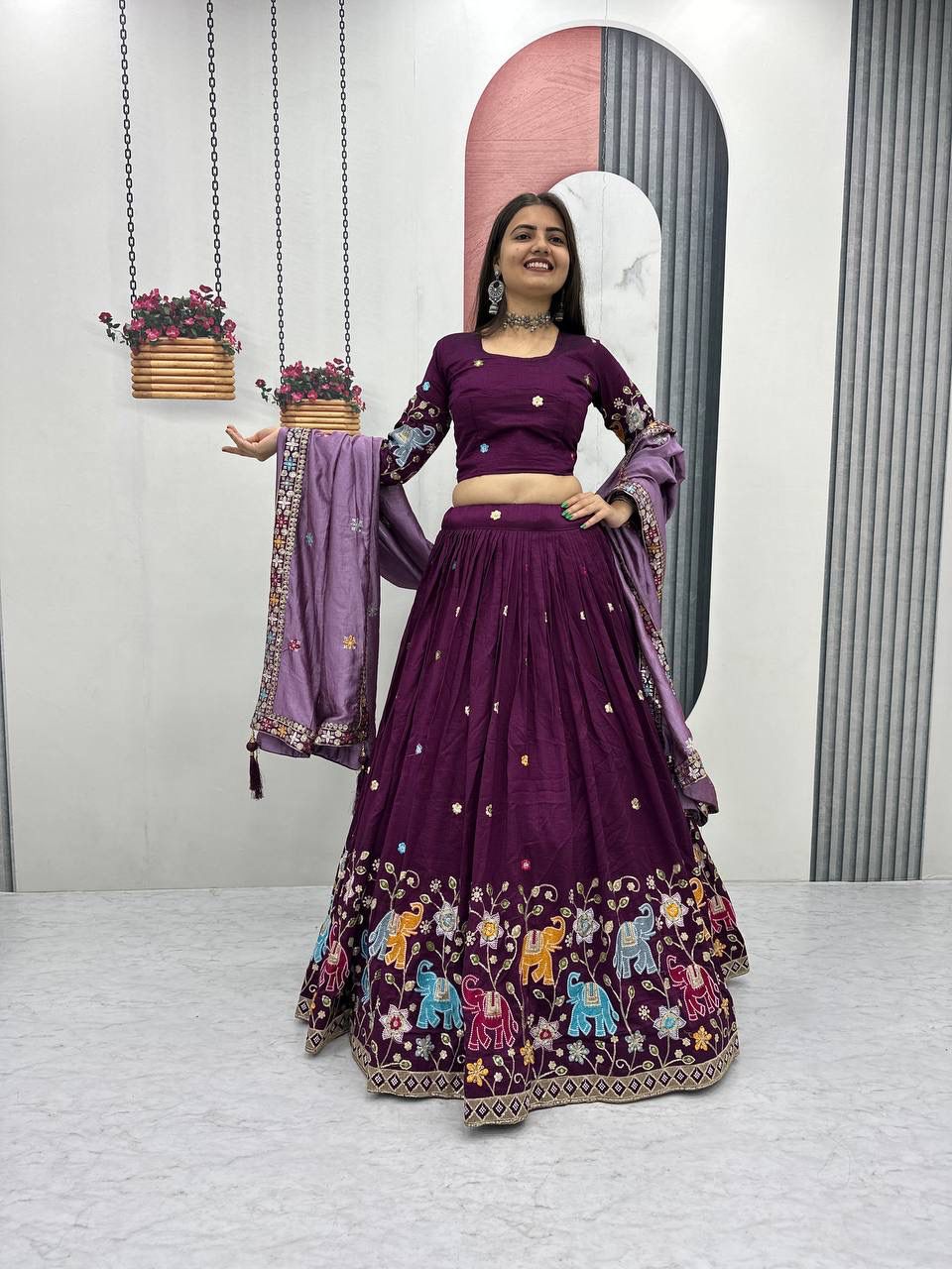 Wedding and party  wear  Lehenga Choli With Cancan👗