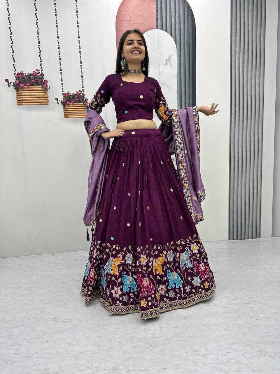Wedding and party  wear  Lehenga Choli With Cancan👗