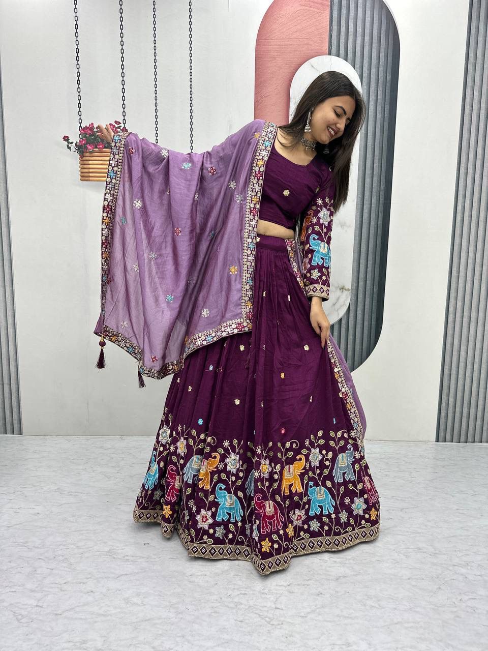 Wedding and party  wear  Lehenga Choli With Cancan👗